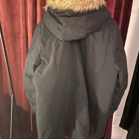 Jack & Jones Men's Black Puffer Jacket with Fur Hood - Picture 5 of 6